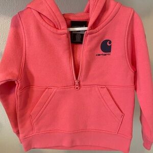 Carhartt Pink 1/2 zip Sweatshirt - size 18mo